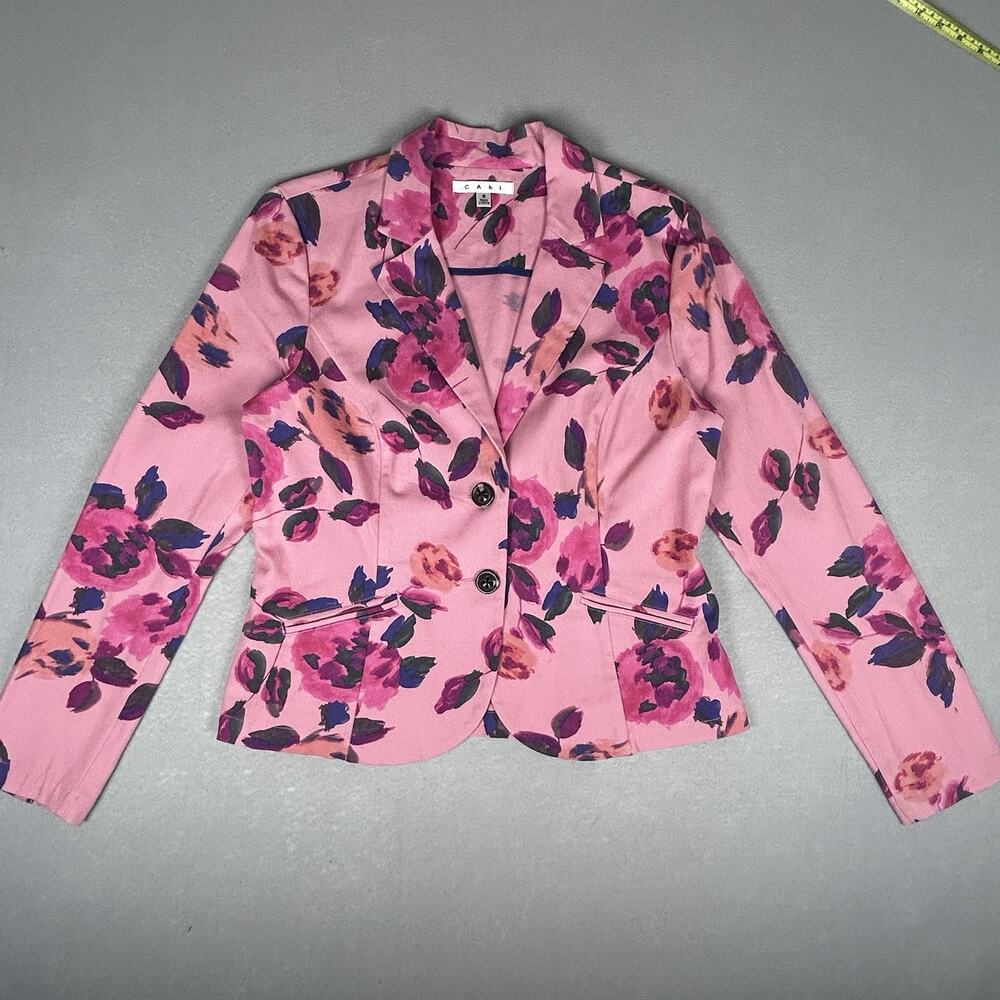 VTG Cabi Pink Floral Two Button Blazer Womens 8 Feminine Cottagecore - Picture 2 of 8